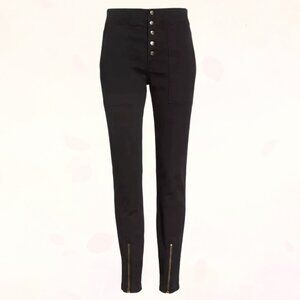 ALC Women Black High Rise Ankle Zip Side Slash Pocket Rowan Exposed Zip Pants S8